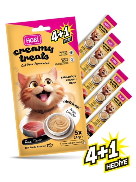 HOBİ KEDİ KREMA ÖDÜL MAMASI TON BALIKLI 5x14 GR 5 Lİ*12